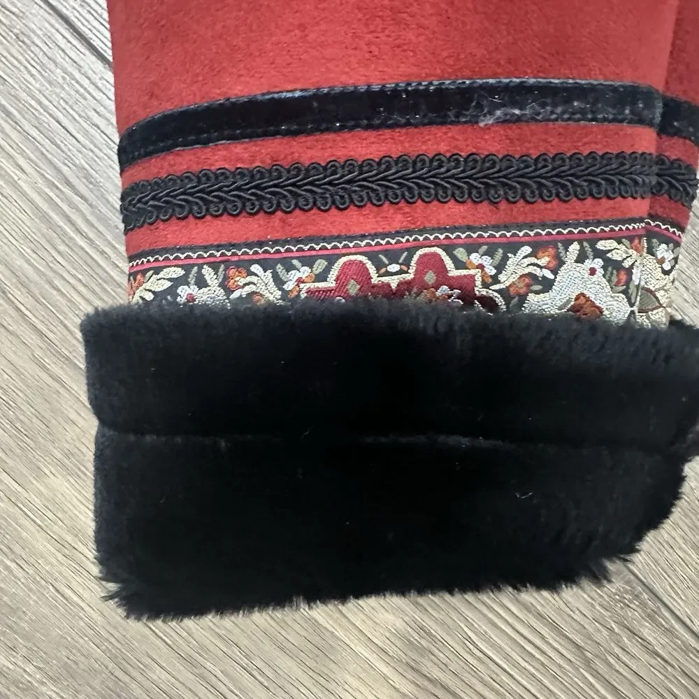 Coldwater‎ Creek Red Jacket Faux Suede - Large NEW